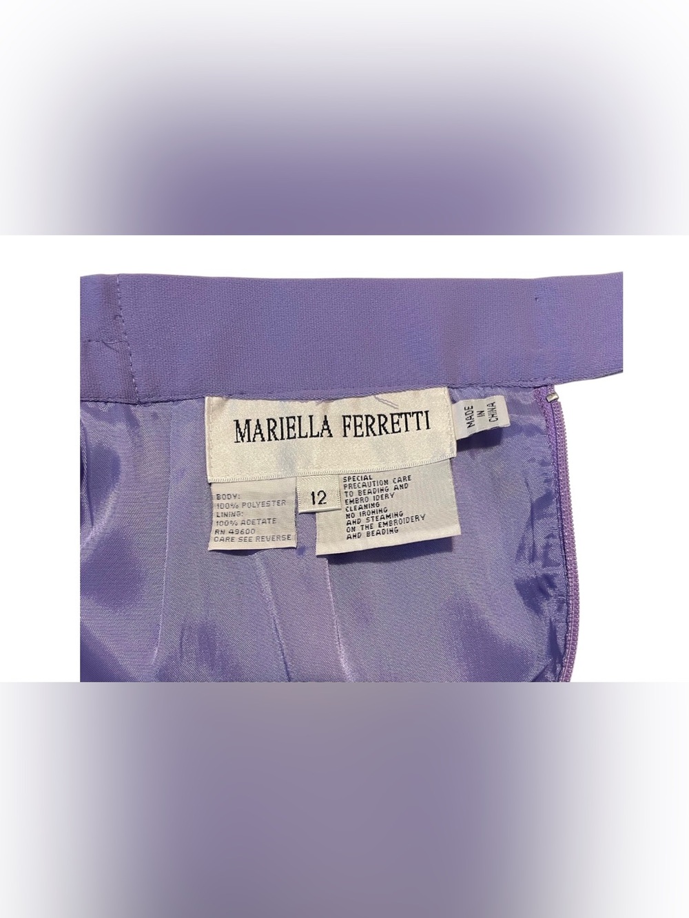 Mariella Ferretti Lavender Layered Ruffle Women's Skirt, 12 - Picture 10 of 10